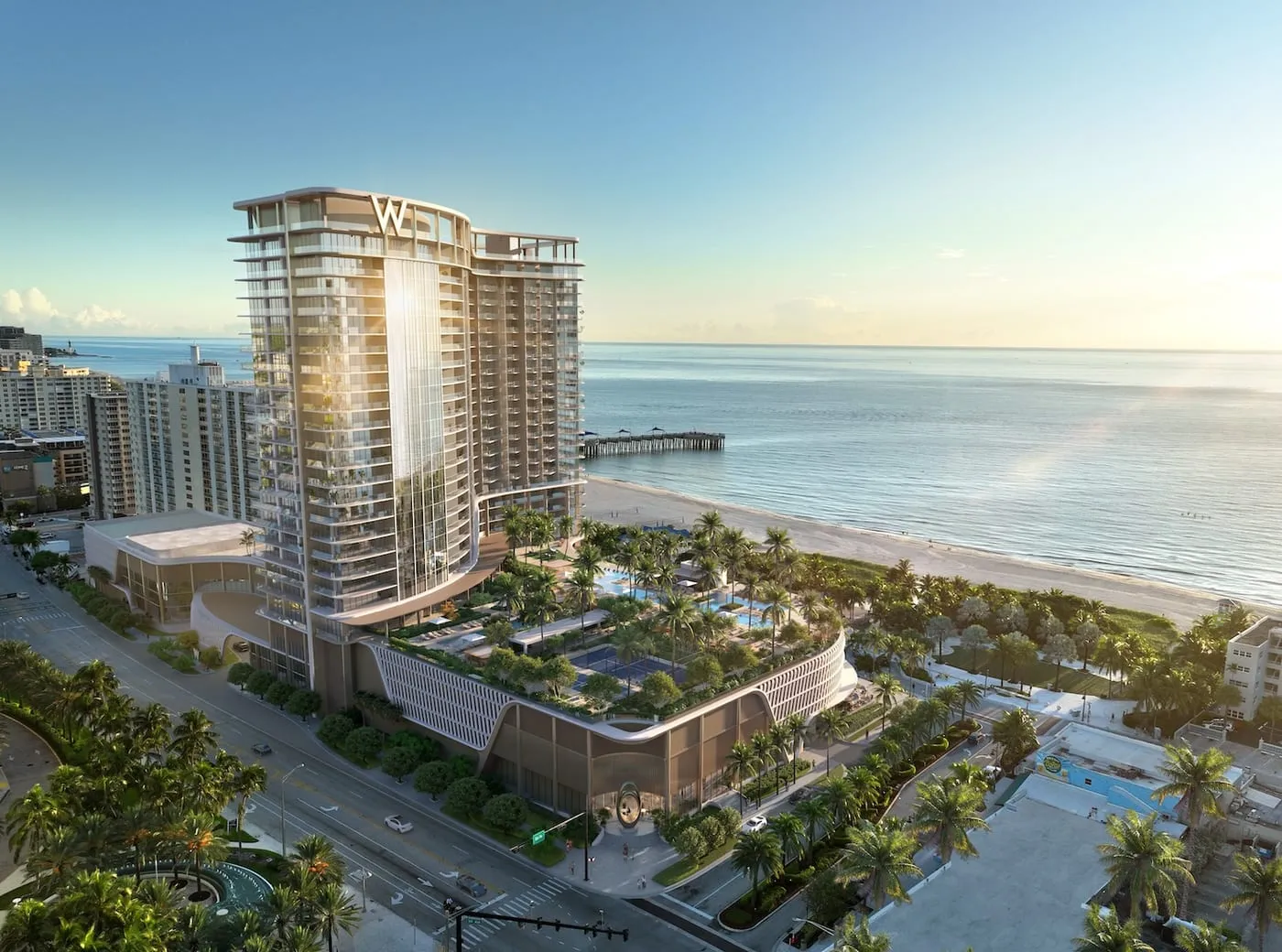 W Pompano Beach Hotel and Residences, an image from the trade press, uncaptioned at the source